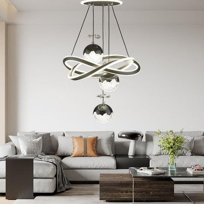 3 - Light Pendant Lamp with Translucent Crystal Color – Black (110V - 120V) - Bumble Shop