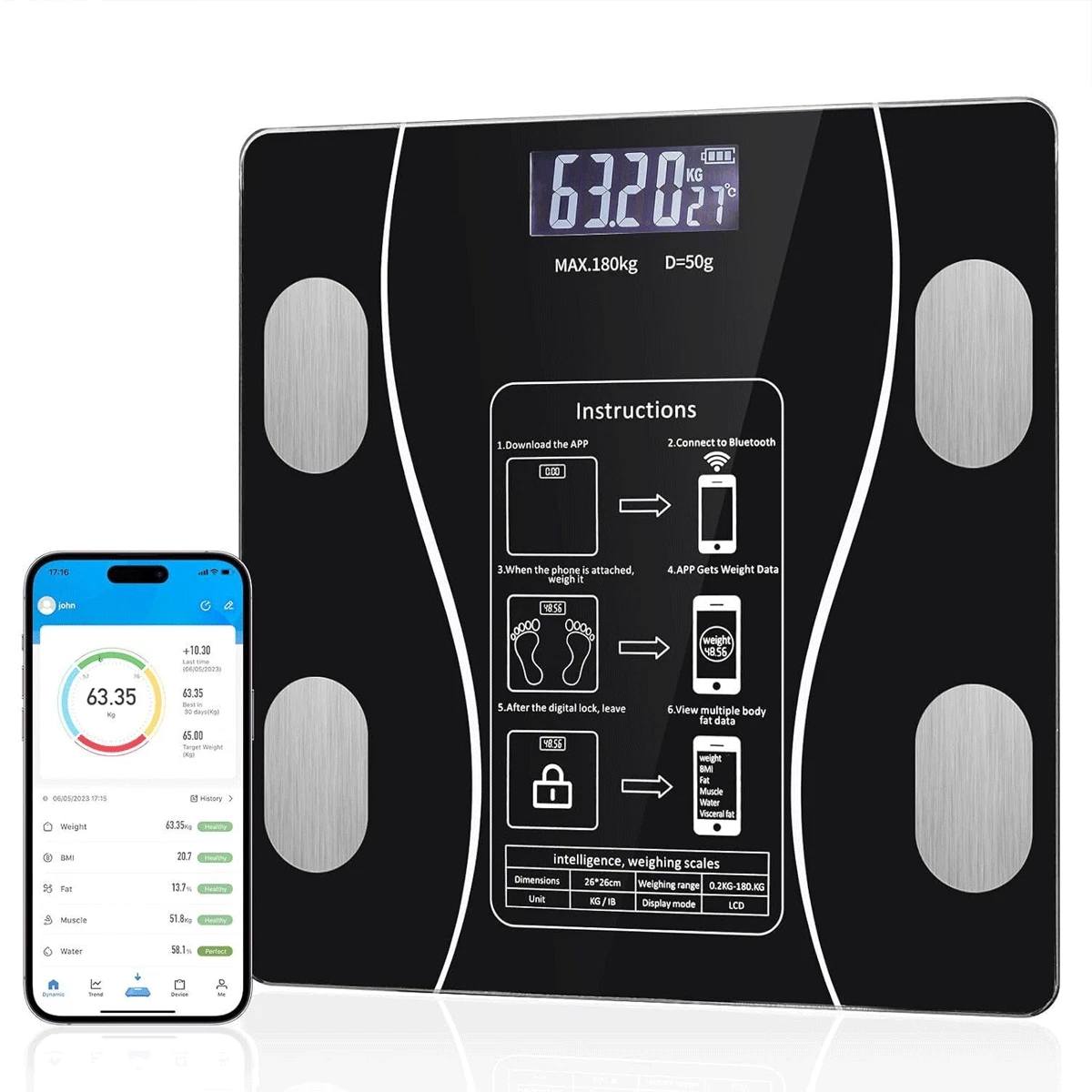 Digital Bathroom Scale with Body Fat & BMI Monitor — perfect for weight tracking and health goals