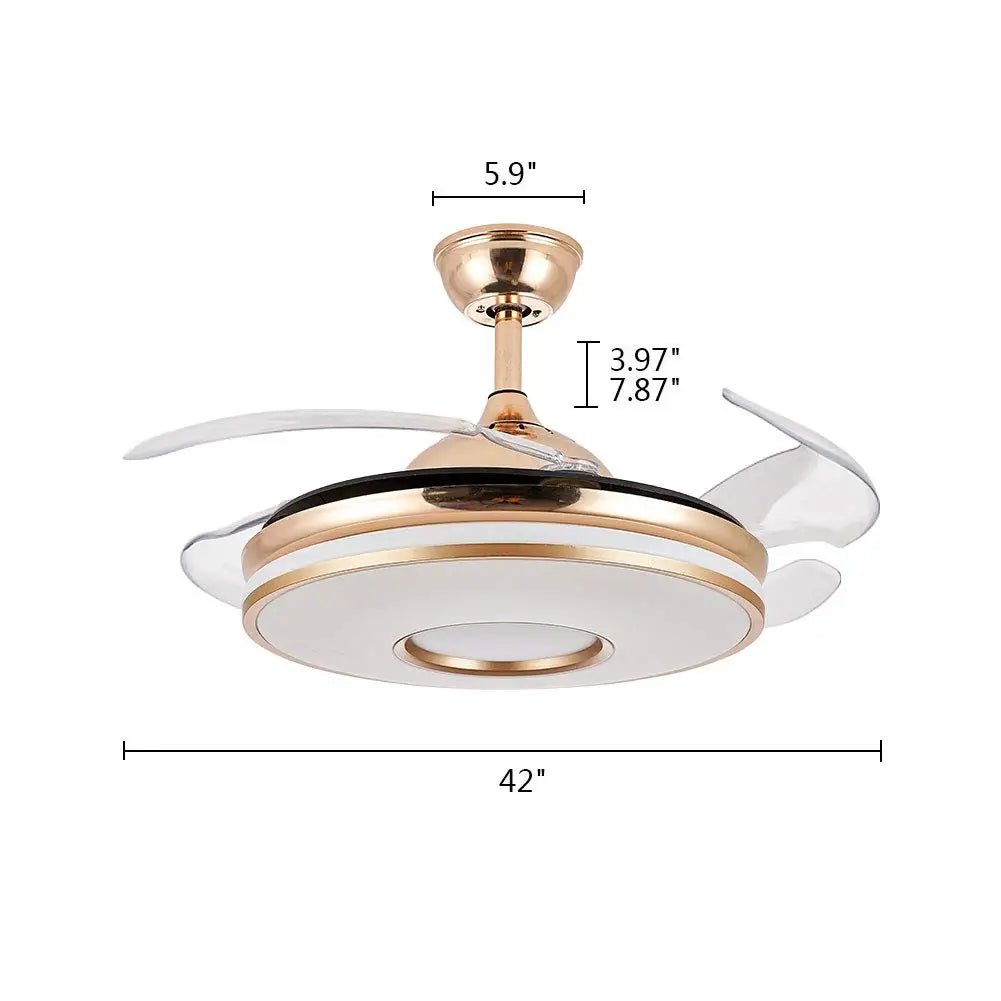 Stylish Retractable Ceiling Fan with LED Light and Easy Remote Control - Bumble Shop