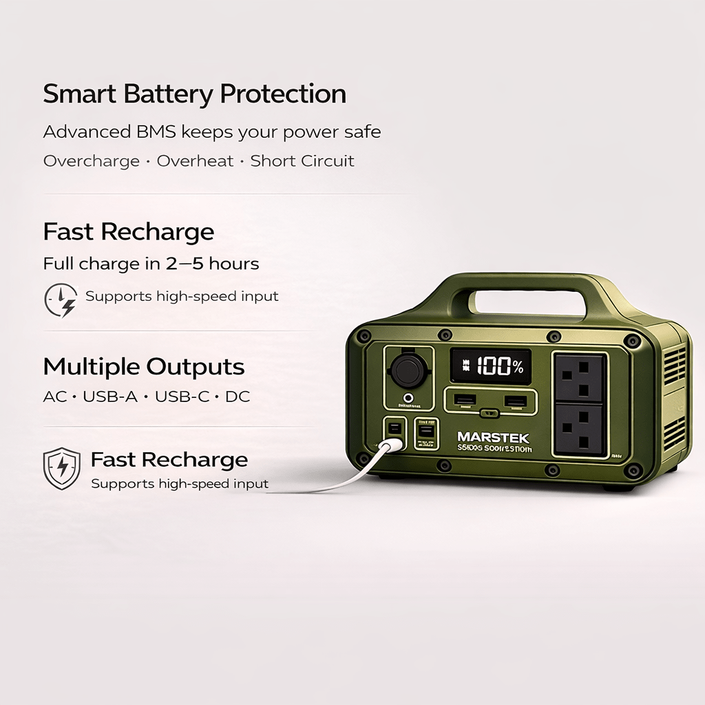 Marstek S500S 500W Portable Power Station (510Wh) – Solar Compatible Backup Power Ghana - Bumble Shop