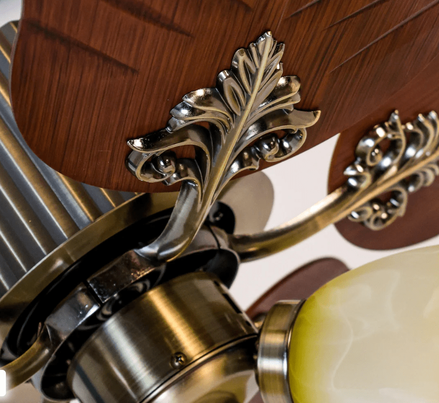 Tropical Breeze Wooden Ceiling Fan with Light & Remote | Palm Leaf Design - Bumble Shop